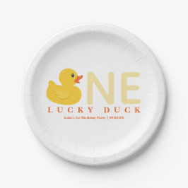 One Lucky Duck Birthday Teller | Gelber Gummi Duc