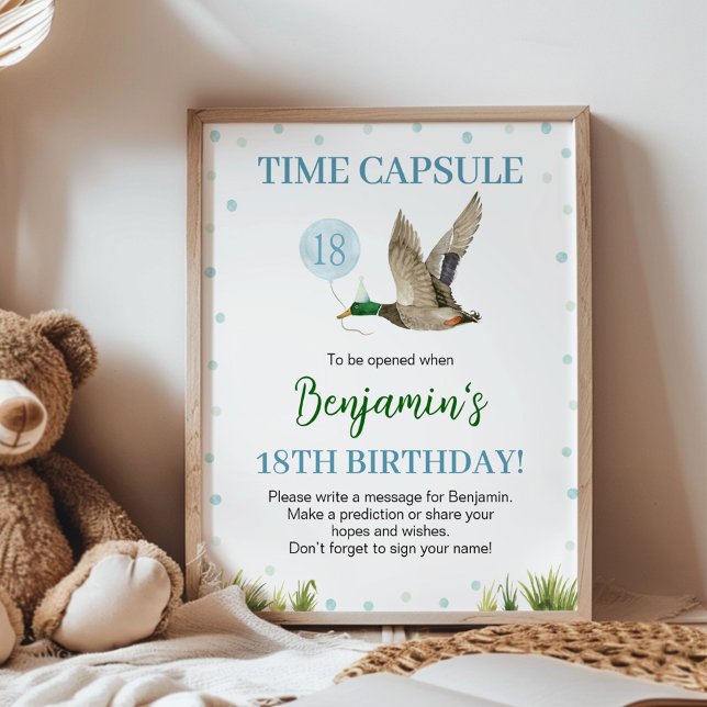 One Lucky Duck Boy Birthday Time Kapsel Zeichen Poster (Von Creator hochgeladen)