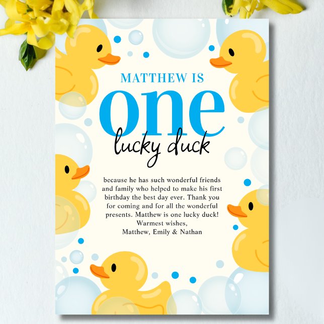 One Lucky Duck Boy First Birthday Danke (Von Creator hochgeladen)