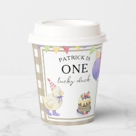 One Lucky Duck First Birthday Pappbecher