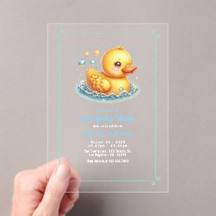 One Lucky Duck First Birthday Party Acryleinladungen