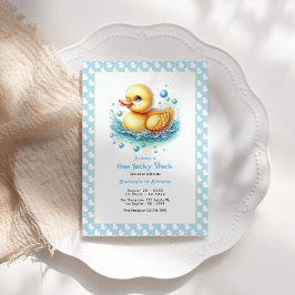 One Lucky Duck First Birthday Party Einladung