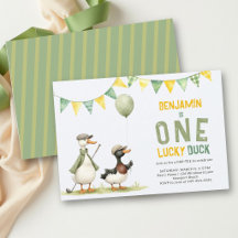 One Lucky Duck Golf Par Tee Boy 1. Geburtstag