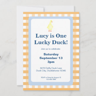 One Lucky Duck Invitation Template (Orange) Einladung