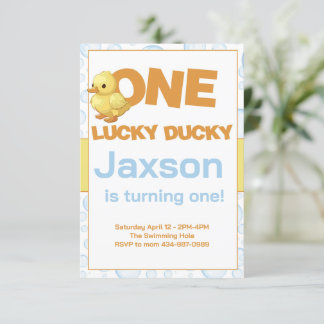 ONE Lucky Ducky 1. Geburtstag Einladung