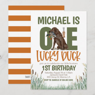ONE Lucky Enten Jagd Erster Geburtstag Einladung
