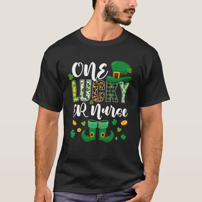 One Lucky ER Nurse St Patricks Day Liebe T-Shirt (Vorderseite)