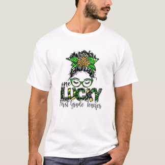 One Lucky First Grade Teacher St Patrick Day Teach T-Shirt