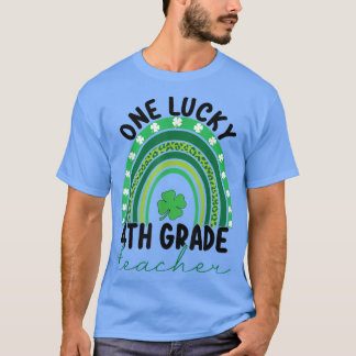 One Lucky Fourth Grade Teacher Gnomes St Patricks T-Shirt