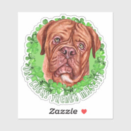 One Lucky French Mastiff Funny St Patrick Dog Aufkleber