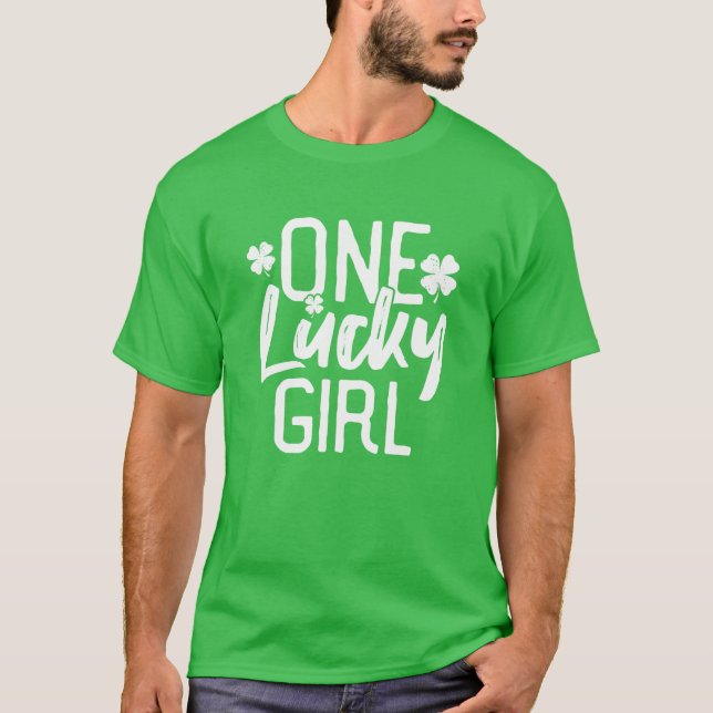 One Lucky Girl St. Patrick's Day Matching Pajamas T-Shirt (Vorderseite)