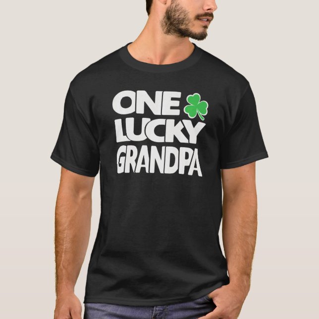 One Lucky Grandpa C Mens St Patricks Day Grandfath T-Shirt (Vorderseite)