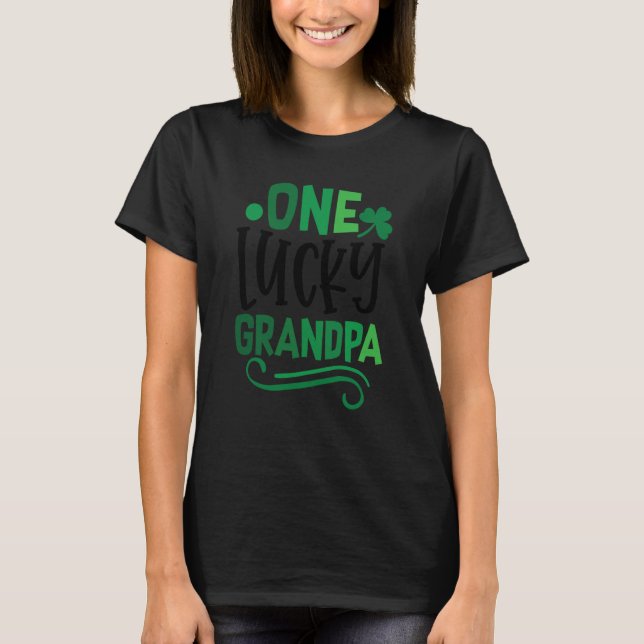 One Lucky Grandpa C Shamrock Irish T-Shirt (Vorderseite)