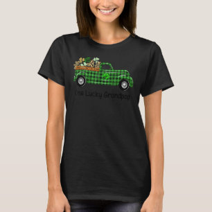 One Lucky Grandpop Green Kariert Truck Kleeblatts  T-Shirt