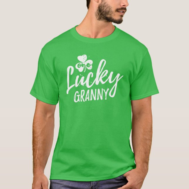 One Lucky Granny St. Patrick's Day Kleeblatt Pajam T-Shirt (Vorderseite)