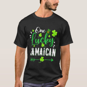 One Lucky Jamaican Kleeblatt Leprechaun Hat St Pat T-Shirt