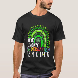 One Lucky Kindergarten Lehrerin Rainbow St Patrick T-Shirt