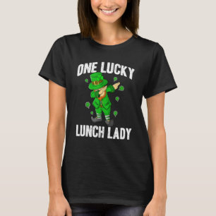 One Lucky Lunch Lady St Patricks Day Dabbing Lepre T-Shirt