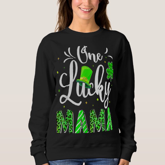 One Lucky Mama Irish Kleeblatt Leopard St Patrick' Sweatshirt (Vorderseite)