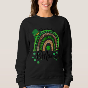 One Lucky Mama Irish Rainbow Leopard Patricks Day Sweatshirt