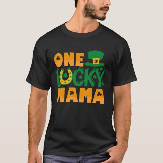 One Lucky Mama Mother Mom Shamrock T-Shirt (Vorderseite)