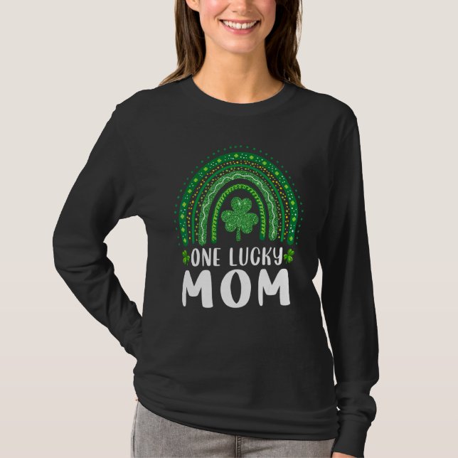 One Lucky Mama Rainbow Saint Patricku2019s Day Iri T-Shirt (Vorderseite)