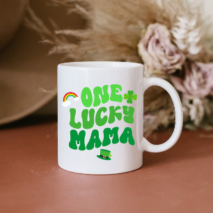 One Lucky Mama St. Patrick's Day Kleeblatt Kaffee  Kaffeetasse