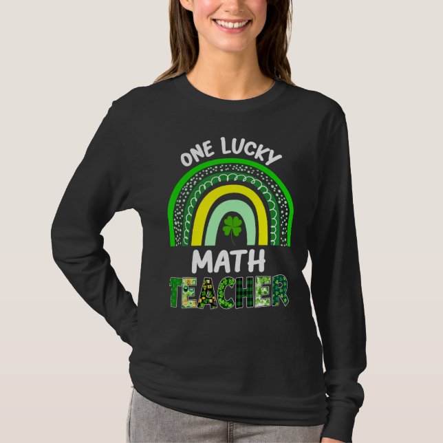 One Lucky Math Teacher Leopard St Patricku2019s Da T-Shirt (Vorderseite)