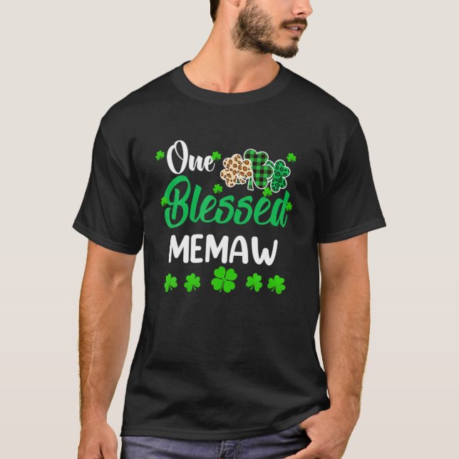 One Lucky Memaw Clover St. Patrick's Day T-Shirt (Vorderseite)
