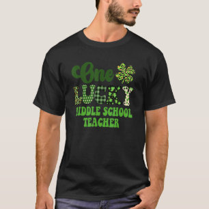 One Lucky Middle School Lehrer Groovy St Patrick T-Shirt