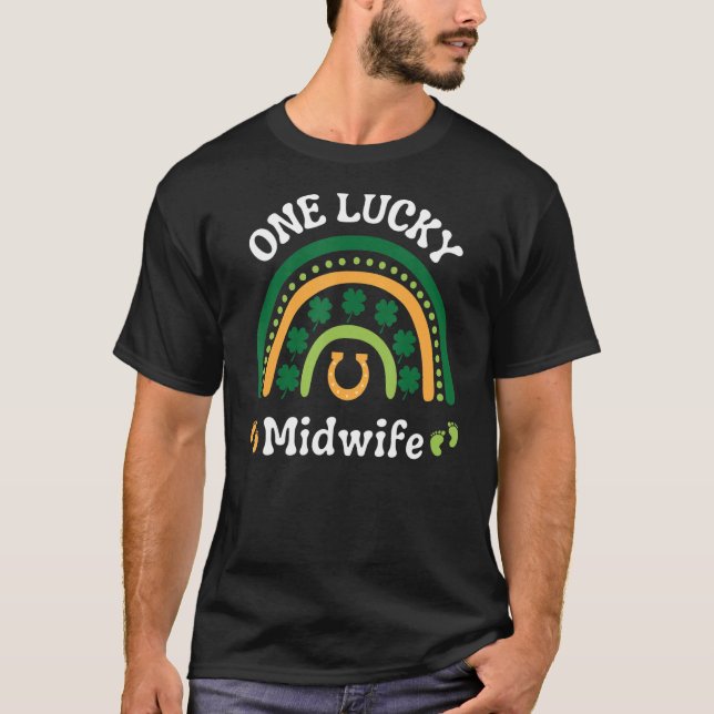One Lucky Midfrau Nurse Nursing St Patrick's Day I T-Shirt (Vorderseite)
