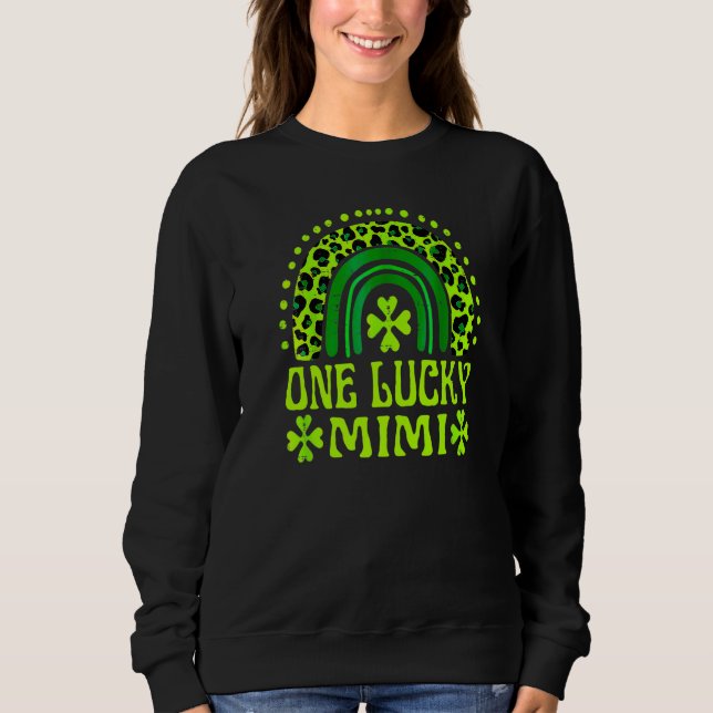 One Lucky mimi Family St Patrick's Day Rainbow Leo Sweatshirt (Vorderseite)
