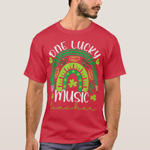 One Lucky Music Teacher Rainbow St Patrick Day Men T-Shirt