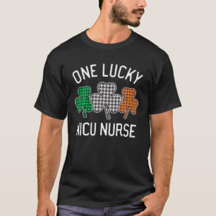 One Lucky NICU Nurse St Patrick's Day Irish Flag P T-Shirt