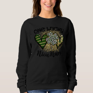 One Lucky Nicu Nurse St Patricks Day Leopard Shamr Sweatshirt