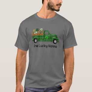 One Lucky Nonna Truck Green Kariert Kleeblatts St T-Shirt