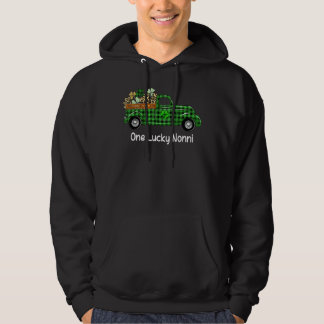 One Lucky Nonni Green Kariert Truck Kleeblatts St  Hoodie