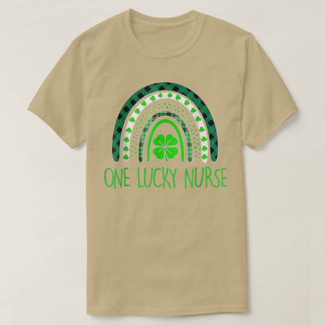 One Lucky Nurse Rainbow Kleeblatt St Patricks Day  T-Shirt (Design vorne)