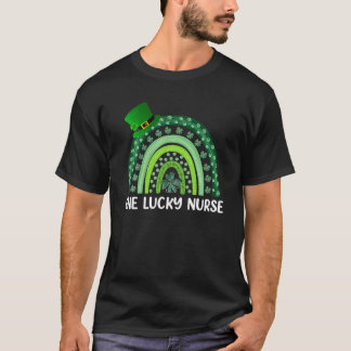 One Lucky Nurse Rainbow St Patrick's Day Irish Nur T-Shirt