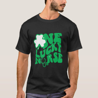 One Lucky Nurse Scrub Re Icu Er St Patricks Day Nu T-Shirt