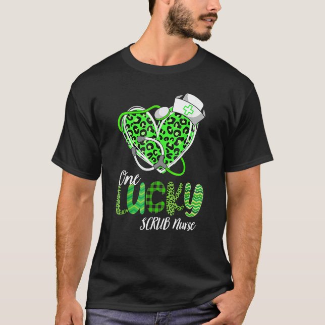 One Lucky Nurse Scrub RN ICU ER St Patricks Day Nu T-Shirt (Vorderseite)