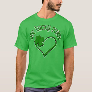 One Lucky Nurse St Patricks Day Kleeblatt Iri T-Shirt