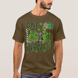 One Lucky Nurse St Patrick's Day Kleeblatt Leopard T-Shirt