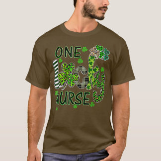 One Lucky Nurse St Patrick's Day Kleeblatt Leopard T-Shirt