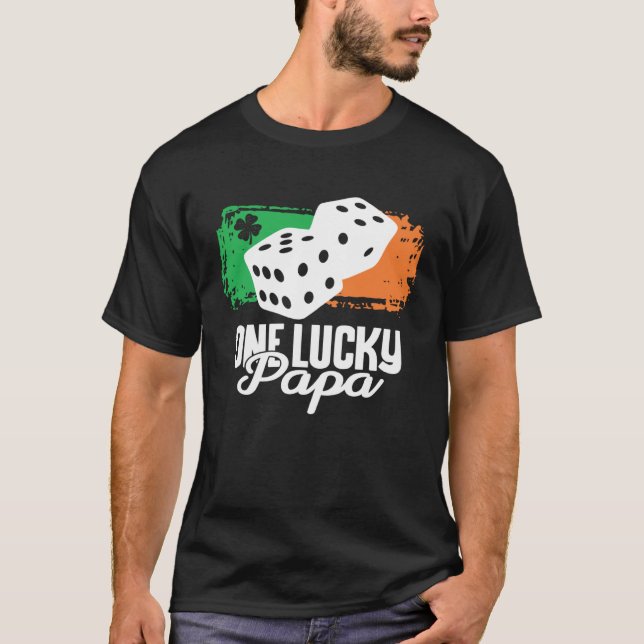 One Lucky Papa Dice Game  Family Group Matching T-Shirt (Vorderseite)