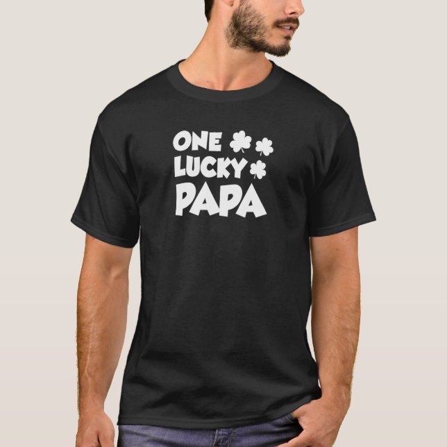 One Lucky Papa Grandpa Leprechaun St Patricks Day T-Shirt (Vorderseite)