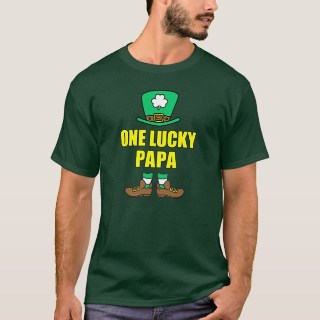 One Lucky Papa Leprechaun T-Shirt (Vorderseite)