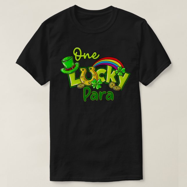 One Lucky Para St Patricks Day Kleeblatt Paraprofi T-Shirt (Design vorne)