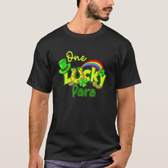 One Lucky Para St Patricks Day Shamrock Paraprofes T-Shirt (Vorderseite)