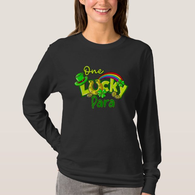 One Lucky Para St Patricks Day Shamrock Paraprofes T-Shirt (Vorderseite)